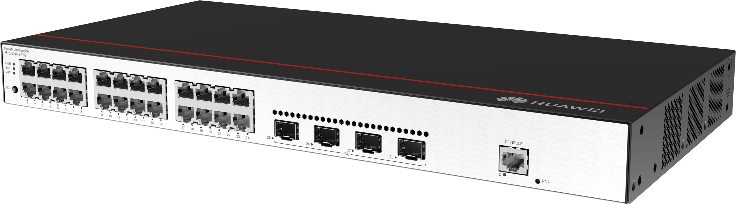 EAN 6901443421985 - Huawei CloudEngine S5735-L24T4S-A-V2 Gestionado L3 Gigabit Ethernet (10/100/1000) 1U Negro, Plata imagen 4