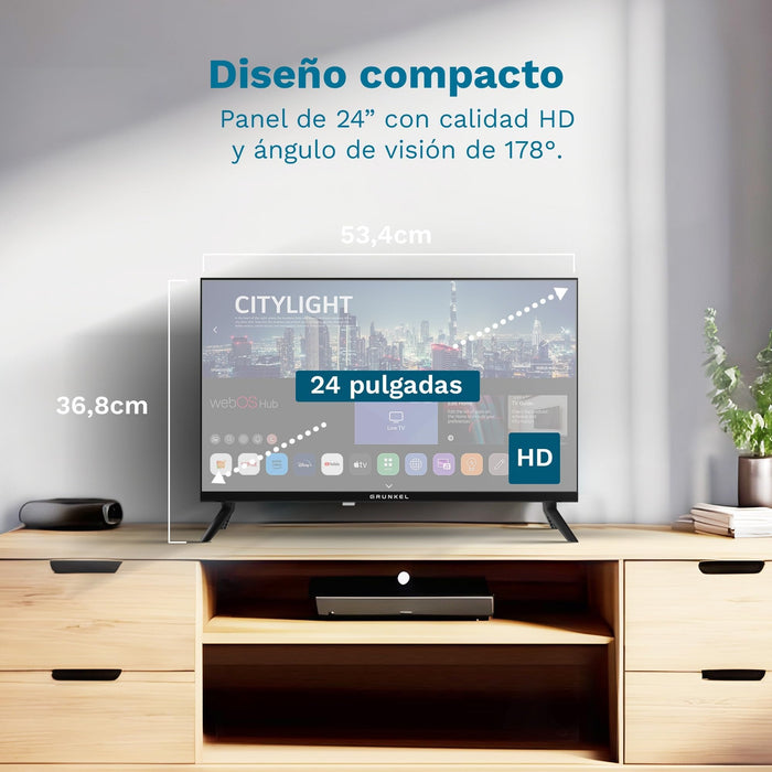 Televisor Grunkel Led-24pbw 24' Hd Smart Tv Wifi