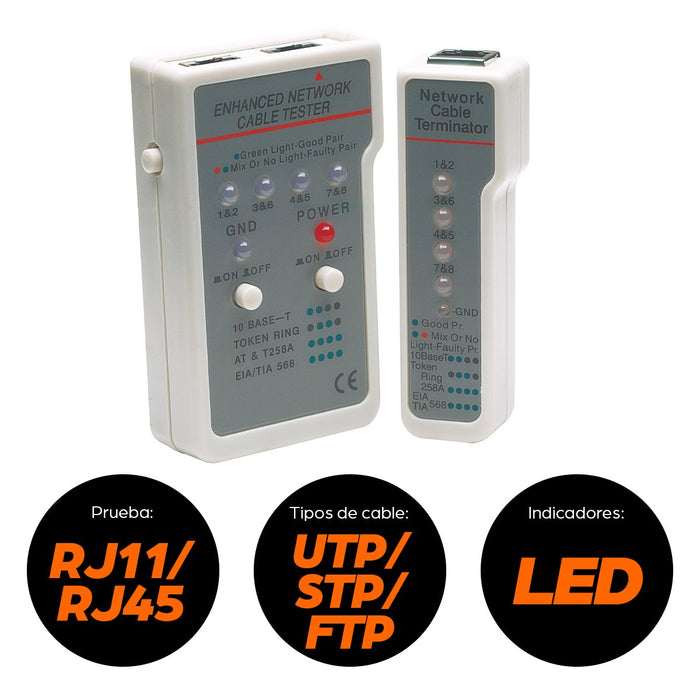 EAN 0766623351898 - Intellinet 351898 comprobador de cables de red Comprobador de cables UTP/STP Gris, Blanco imagen 8