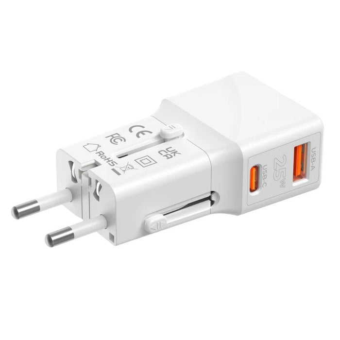Mobile Origin Travel Adapter 25w Eu/Us/Uk/Au, White
