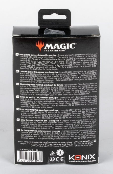 Ratón Gaming Konix Magic The Gathering Ultra Light 10.000dpi  1000hz Led