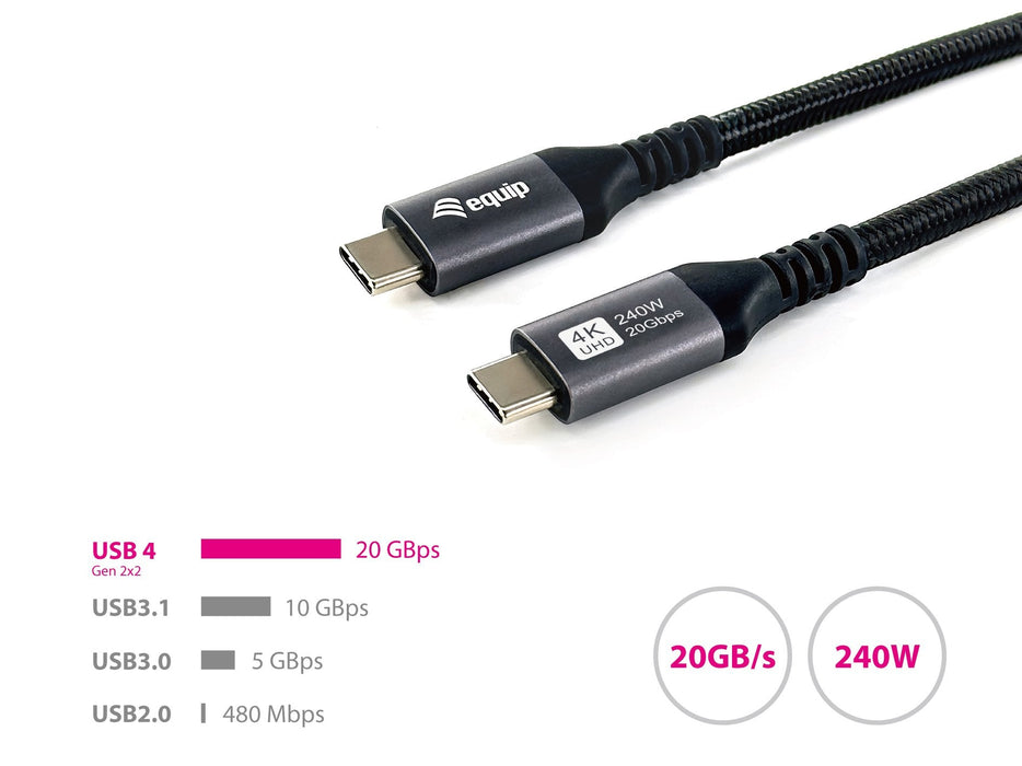 Equip Cable Usb-C4.0->C Gen2x2 Pd100w M M 3.00m Negro