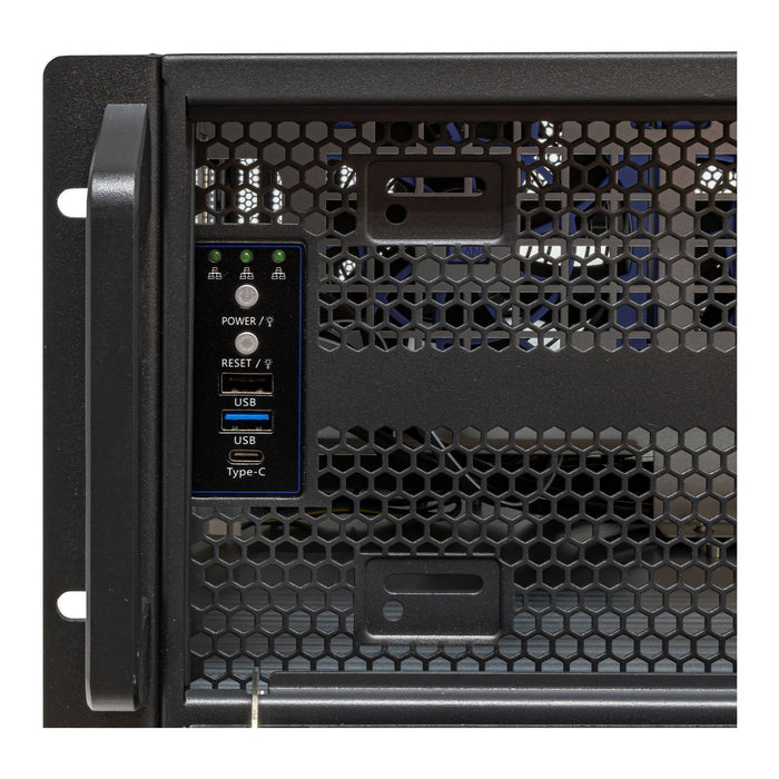 Caja Rack 19" Unykach 4u Sin Fuente Negro Plata 6 Bahias Int 1xusb2.0 1xusb3.0 1xusb-C
