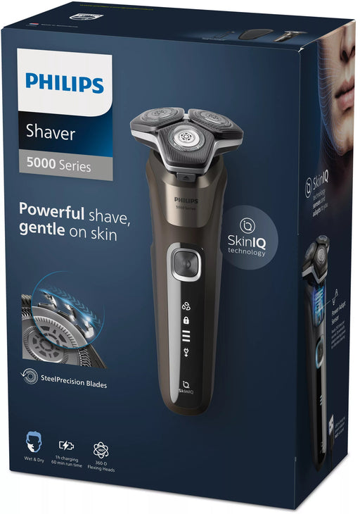 EAN 8720689008457 - Philips SHAVER Series 5000 S5886/30 afeitadora Máquina de afeitar de rotación Recortadora Negro, Marrón imagen 2
