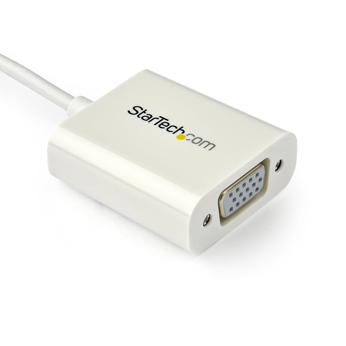 Startech.Com Adaptador Gráfico Usb-C A Vga Conversor De Vídeo Usb 3.1 Type-C A Vga Blanco Adaptador Usb / Vga Usb-C (M) A Hd-15 (Vga) (H) Usb 3.1 Gen 1 / Thunderbolt 3 17.5 M Alimentación Usb Admite 1920x1200 (Wuxga) Blanco Para P/N: Tb