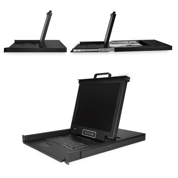 EAN 0065030872485 - StarTech.com RKCONS1708K consola de rack 43,2 cm (17") 1280 x 1024 Pixeles Acero Negro imagen 2