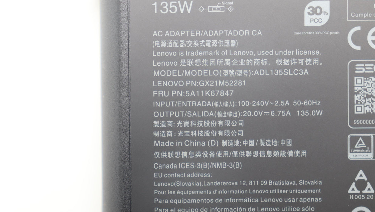 EAN 5715063289341 - Lenovo 5A11K67847 adaptador e inversor de corriente Interior 135 W Negro imagen 8