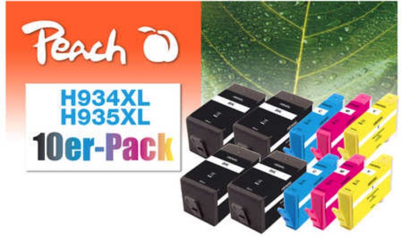 EAN 7640169589737 - Peach 0F319838 cartucho de tinta 10 pieza(s) Negro, Cian, Magenta, Amarillo imagen 1