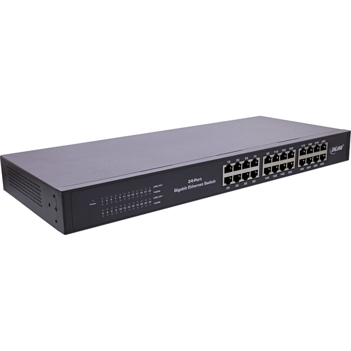 Switch De Red Gigabit Inline De 24 Puertos, 1 Gbit/S, 48,26 Cm (19"), Metal, Sin Ventilador