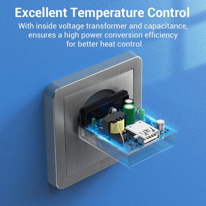 Cargador De Pared Vention Wml-Ch07-Eu-B 1xusb 12w