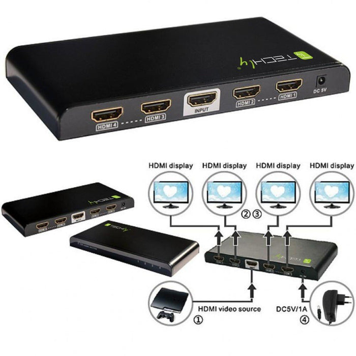 EAN 8057685306653 - Techly IDATA HDMI-4K4 divisor de video 4x HDMI imagen 4