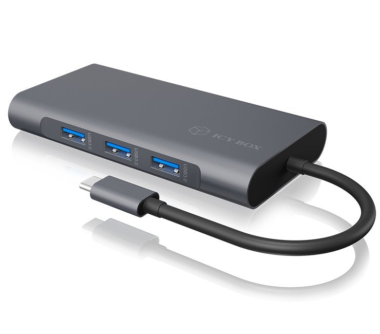 EAN 4250078168966 - ICY BOX IB-DK4040-CPD Alámbrico USB 3.2 Gen 1 (3.1 Gen 1) Type-C Antracita, Negro imagen 1