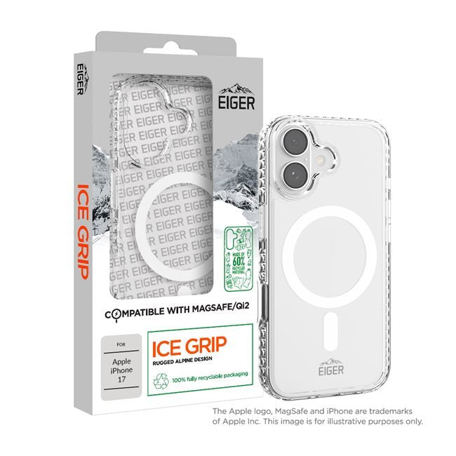 Funda Transparente Ultra-Reforzada Magsafe Ice Grip *Drop-Test 3 Metros* Para Iphone 17 - Eiger®
