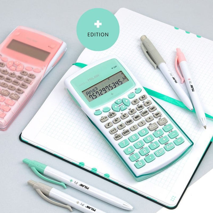 EAN 8411574090250 - Milan M240 calculadora Bolsillo Calculadora científica Rosa, Blanco imagen 3