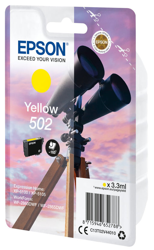 EAN 8715946652795 - Epson 502 cartucho de tinta 1 pieza(s) Original Rendimiento estándar Amarillo imagen 1