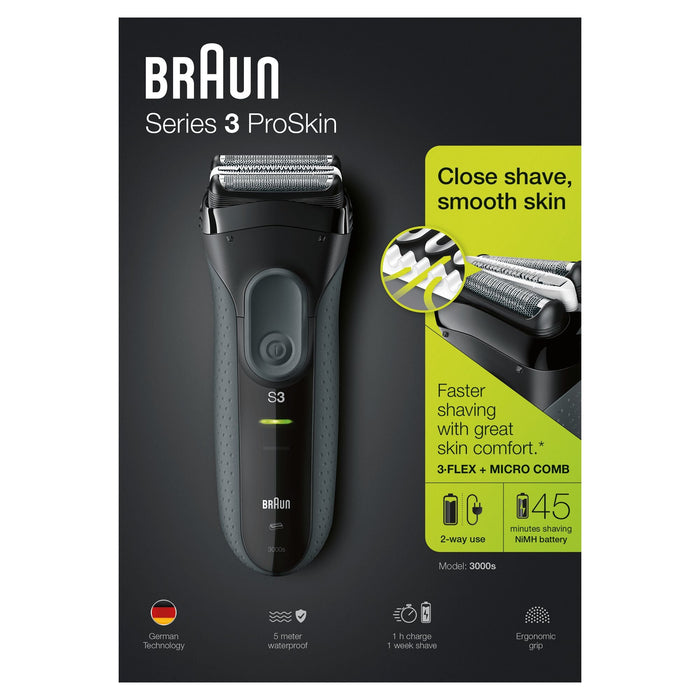 EAN 4210201124481 - Braun Series 3 ProSkin 3000s Máquina de afeitar de láminas Negro imagen 6