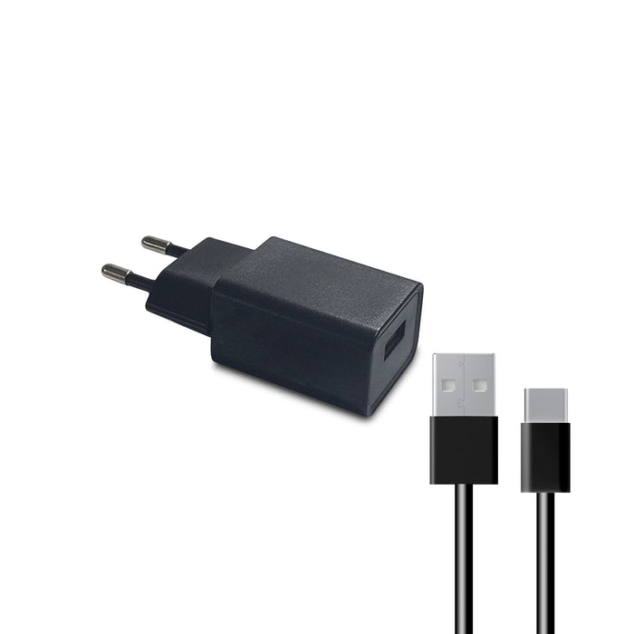 Ksix Lccdc02 Negro Cargador De Red Eléctrica Usb-A + Cable Usb-C