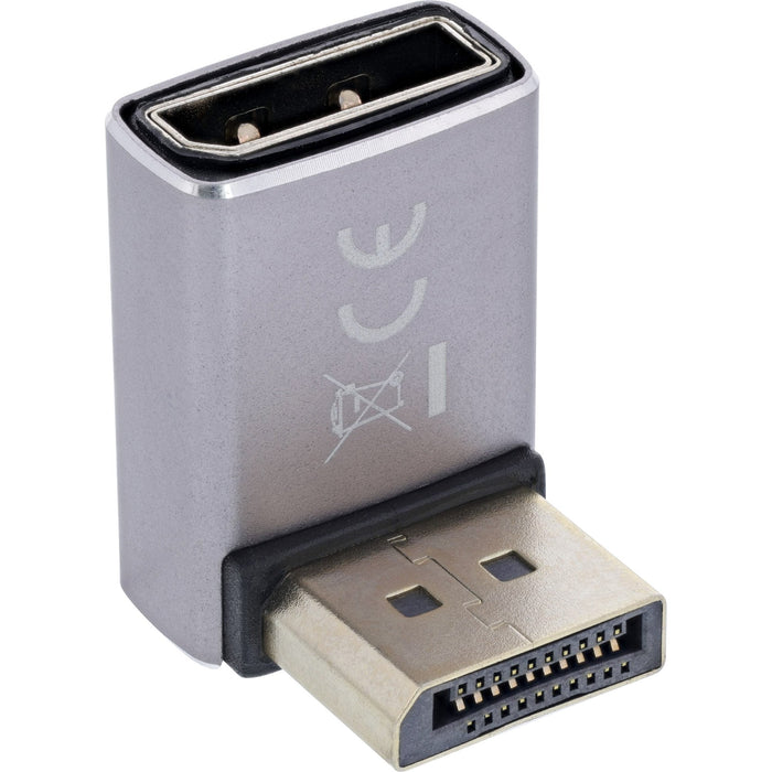Inline® Displayport 1.4 Adapter, Displayport Male/Female, 90° Downwards, 8k Uhd