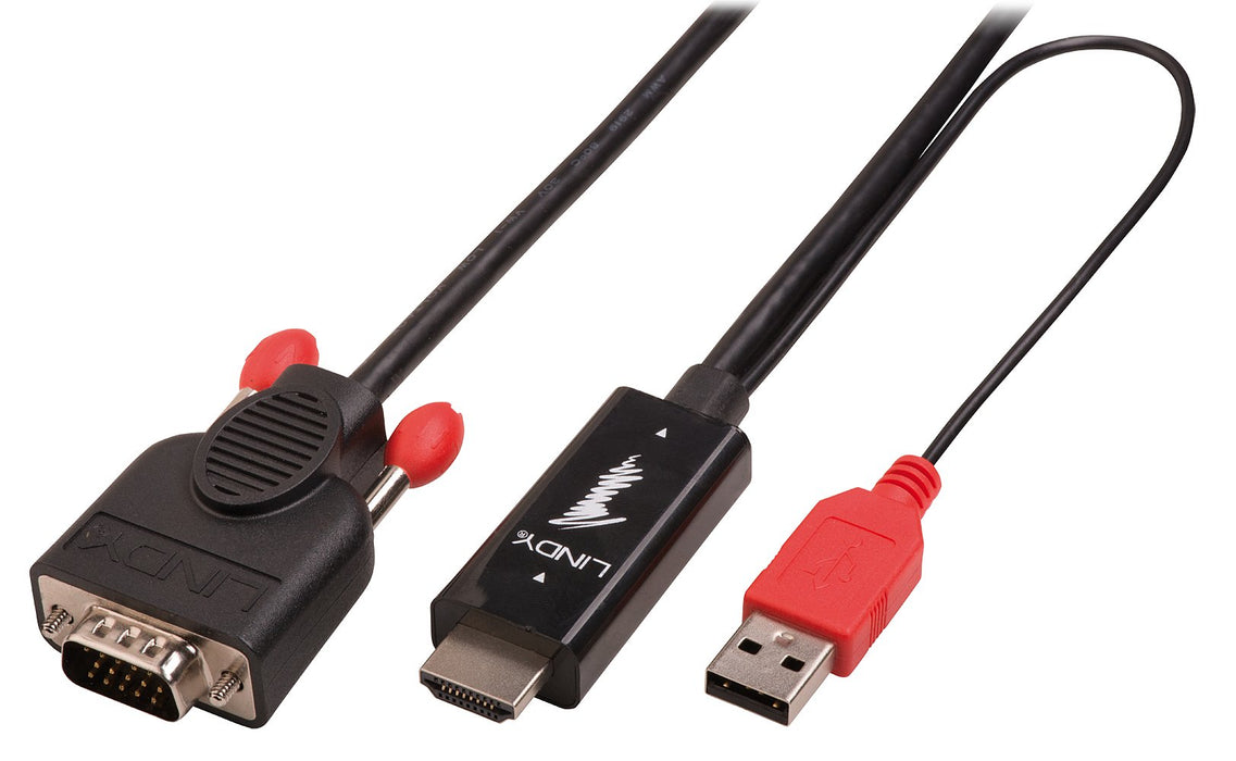 EAN 4002888414562 - Lindy 41456 adaptador de cable de vídeo 2 m HDMI VGA (D-Sub) Negro imagen 1