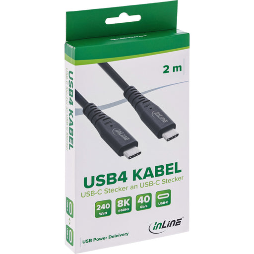 EAN 4043718312788 - InLine 35902I cable USB USB4 Gen 3x2 2 m USB C 40 Gbit/s 240 W Negro imagen 2