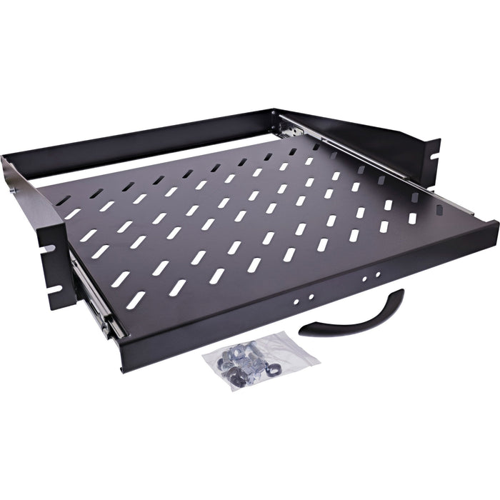 Inline® 19" Pull-Out Shelf, 350mm, 30kg, 2u, Ral 9005 Negro