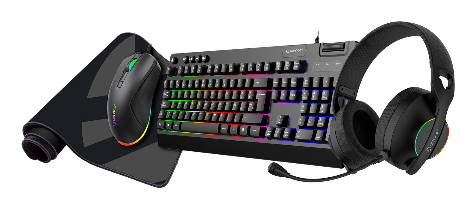 EAN 8436617921087 - UNYKAch Nova 4in1 PT teclado Ratón incluido Juego USB QWERTY Negro imagen 1