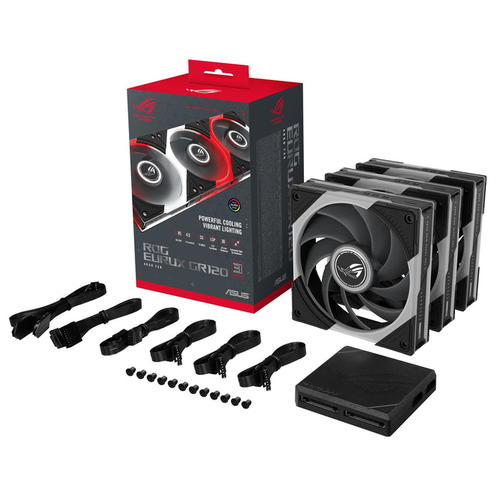 Ventilador Pc Asus Rog Eurux Gr120 Fan Argb Negro 3in1