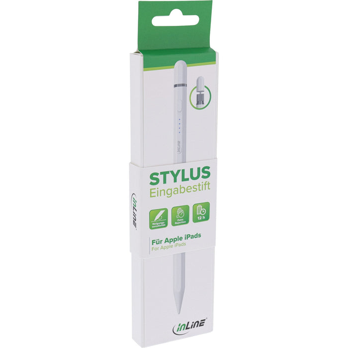 Inline Stylus - Tabletstift Para Apple Ipads - Con Batería - Usb-C - Blanco