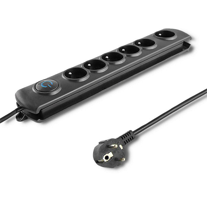 EAN 5901878501727 - Qoltec 50172 limitador de tensión Negro 6 salidas AC 230 V 5 m imagen 1