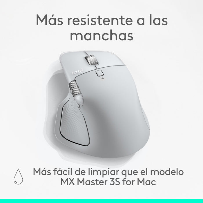 Ratón Logitech Mx Master 4 For Mac, Bluetooth Ergonómico Con Respuesta Háptica Avanzada, Desplazamiento Ultrarrápido, Carga Usb-C, Macos, Ipados, Windows - Plateado Blanco