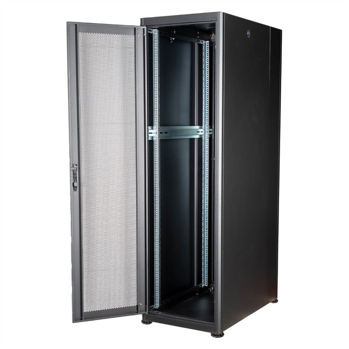 Roline 19-Zoll Serverschrank Basic 42 He, 600x1000 Bxt Perforiert Schwarz
