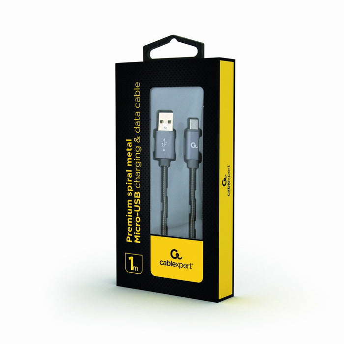 EAN 8716309106221 - Gembird CC-USB2S-AMMBM-1M-BG cable USB USB 2.0 Micro-USB B USB A 0,48 Gbit/s Gris, Metálico imagen 2
