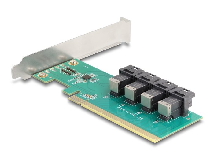 Pci Express X16 Karte Zu 4 X Intern Sff-8643 Nvme - Bifurcation - Low Profile Formfaktor