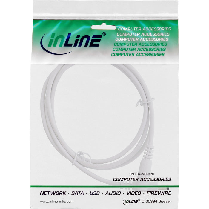 Cable De Extensión De Cc Inline, Enchufe De Cc Macho/Hembra 4,0x1,7 Mm, Awg 18, Blanco, 0,5 M
