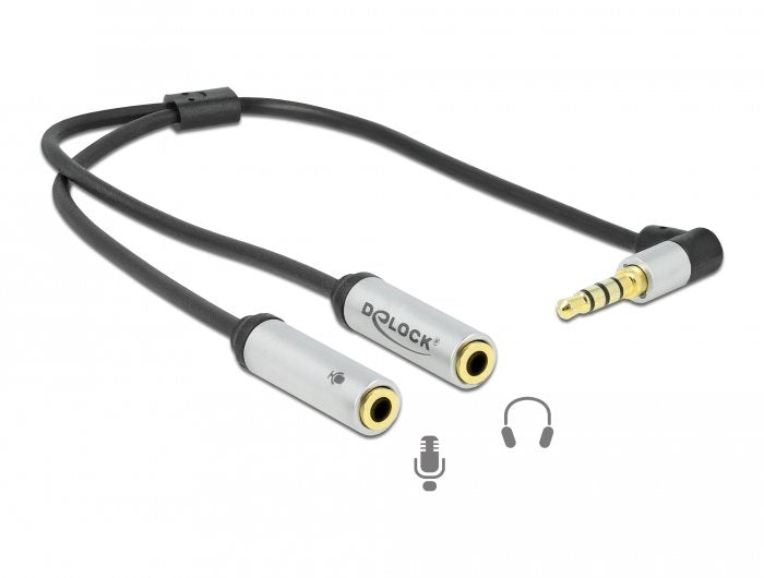 Delock 66437 Divisor De Audio Negro, Plata