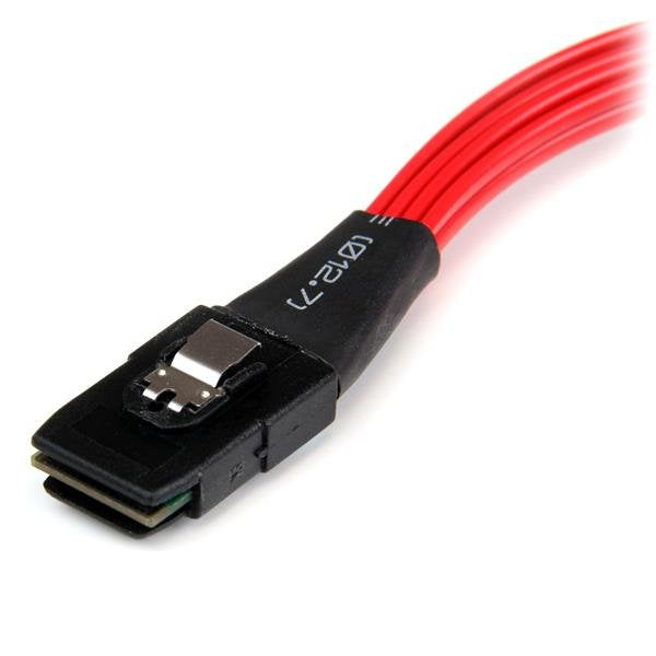 EAN 0065030847773 - StarTech.com SAS8087S4R50 cable Serial Attached SCSI (SAS) 0,5 m Negro, Rojo imagen 2