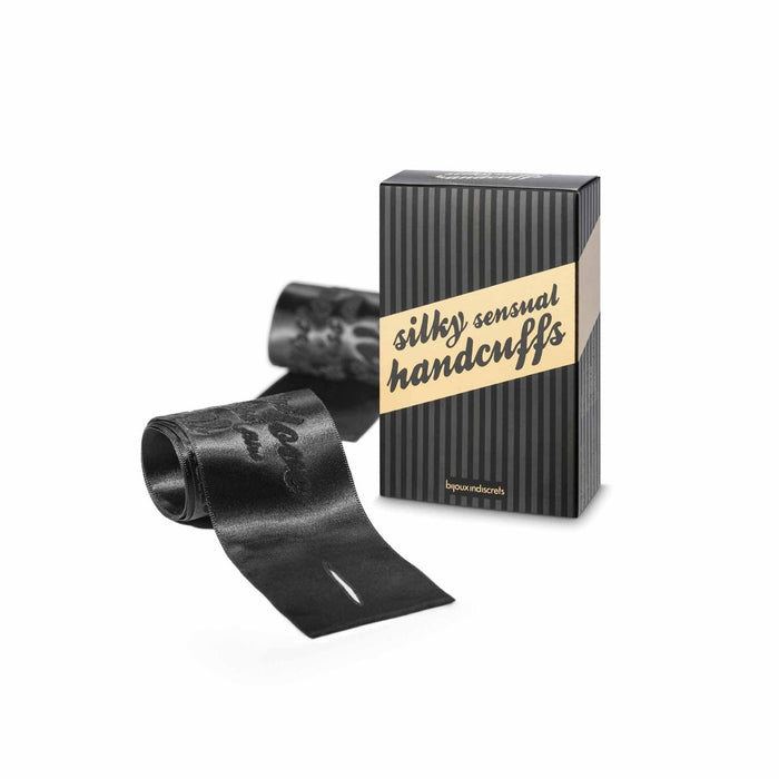 EAN 8437008001364 - Bijoux Indiscrets Silky Sensual Handcuffs Cinta para juegos eróticos Negro Tela imagen 3