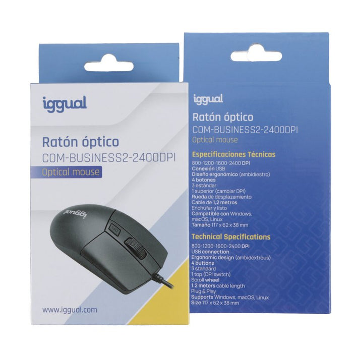 EAN 8435364320440 - iggual COM-BUSINESS2-2400DPI ratón Hogar Ambidextro USB tipo A imagen 4