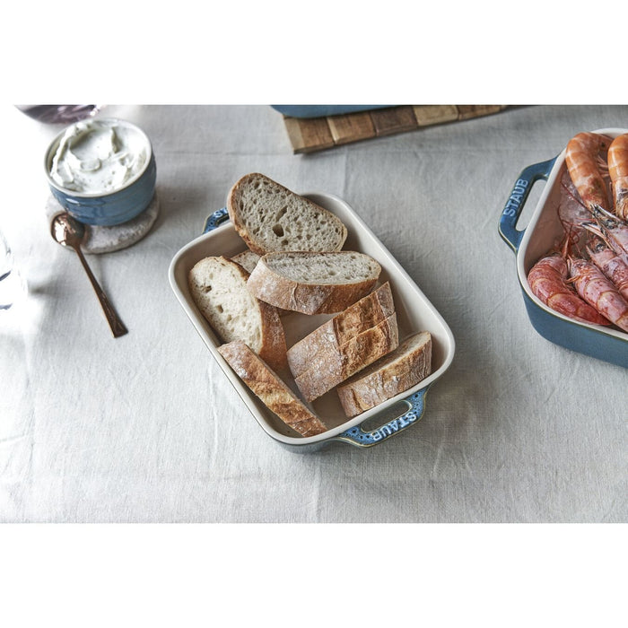 Staub 3-Piece Rectangular Ceramic Bakeware Set, Turquoise