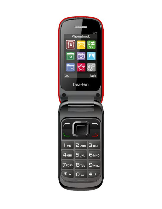EAN 9120042778727 - Beafon C245 6,1 cm (2.4") 100 g Rojo Teléfono para personas mayores imagen 3