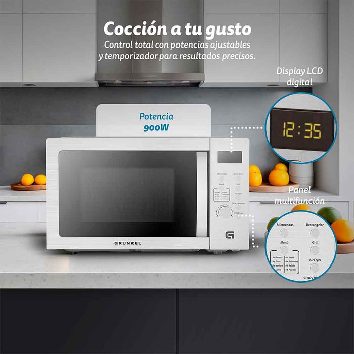 EAN 8426156018775 - Grunkel MW-28AIRFRYER microondas Acero inoxidable Microondas combinado Encimera 28 L 900 W imagen 6