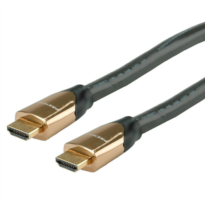 Roline 4k Premium Hdmi Ultra Hd Cable Mit Ethernet, St St, Schwarz, 7,5 M