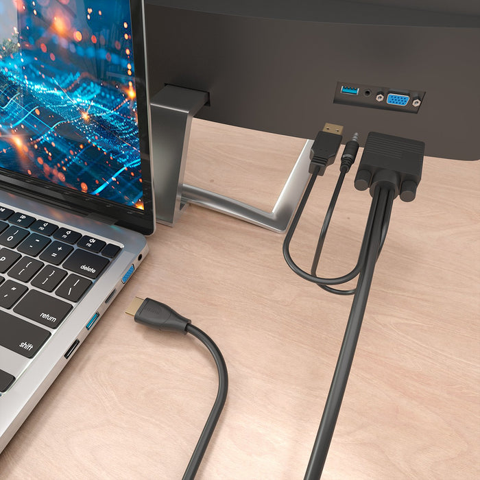 EAN 8435739904817 - AISENS A122-1014 adaptador de cable de vídeo 1,5 m HDMI tipo A (Estándar) VGA (D-Sub) + 3.5mm + USB Type- imagen 4