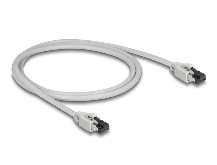 Cable De Red Delock Rj45 Cat.8.1 S/Ftp 1 M Bis 40 Gbps Gris