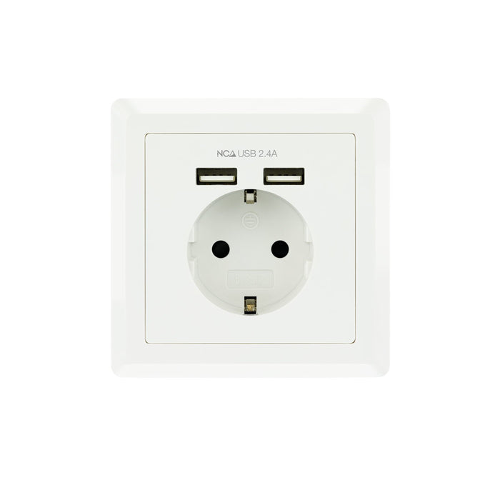 EAN 8433281009707 - Nanocable 10.35.0010 toma de corriente CEE 7/3 + USB Blanco imagen 2