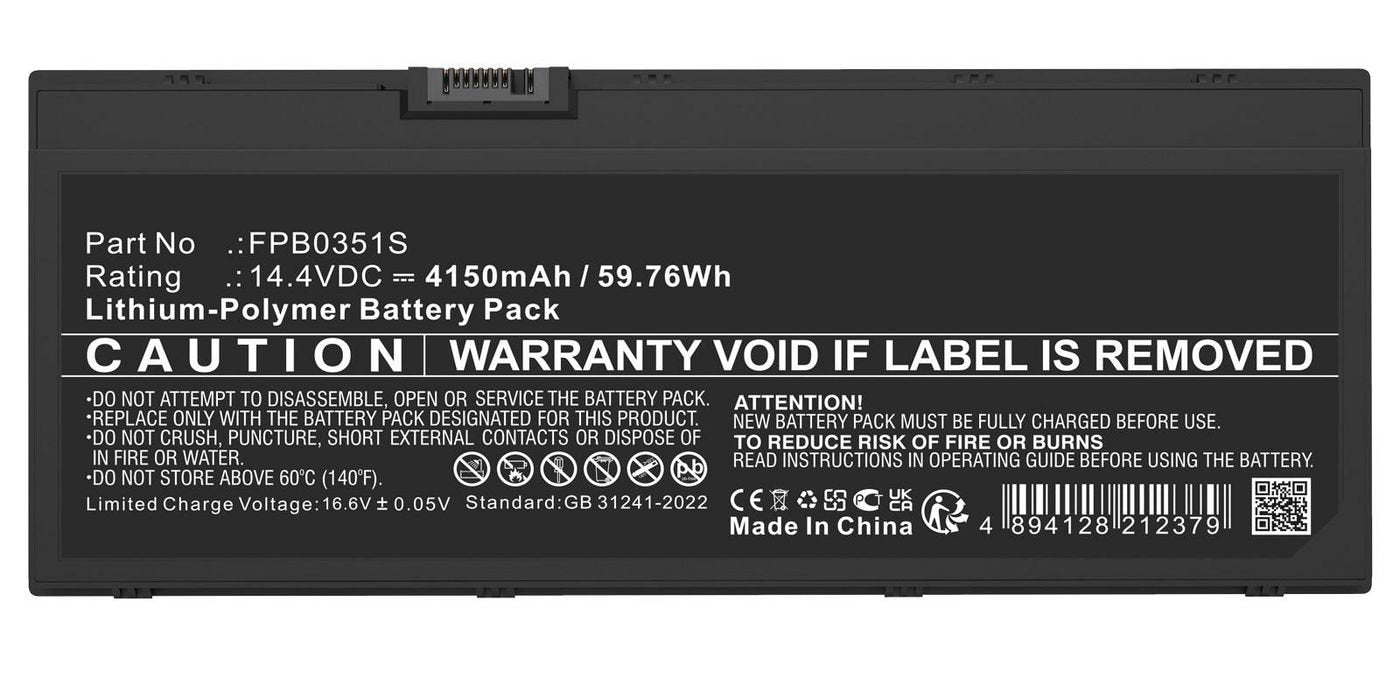 Laptop Battery For Fujitsu 59.76wh 14.4v 4150mah Mbxfu-Ba0051