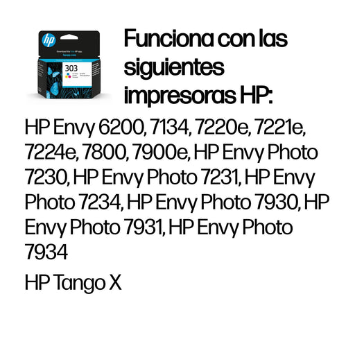 EAN 0199764694539 - HP 303 Tri-color Original Ink Cartridge cartucho de tinta 1 pieza(s) Estándar Cian, Magenta, Amarillo imagen 2