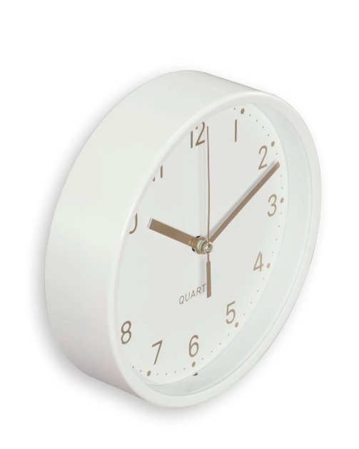 Hama Madeira Reloj De Sobremesa Analogico - Silencioso - Funciona Con 1 Pila Aa - 16x4.5cm - Blanco