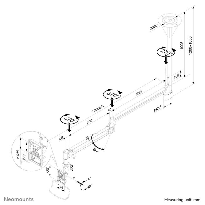 EAN 8717371443177 - Neomounts FPMA-HAC100HC soporte para monitor 81,3 cm (32") Blanco imagen 4