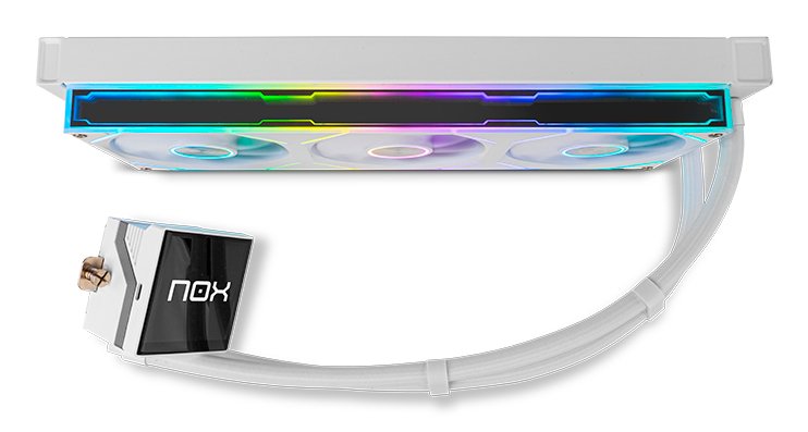 Refrigeracion Liquida Cpu  Nox M-360 Lcd 3xvent 120mm Pwm Argb Blanco